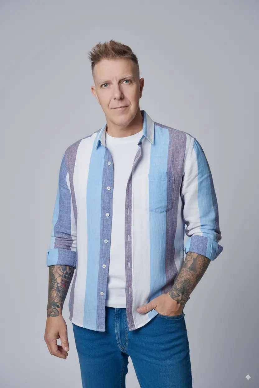 Camisa London Eye mang larga (100% lino) - Image 3